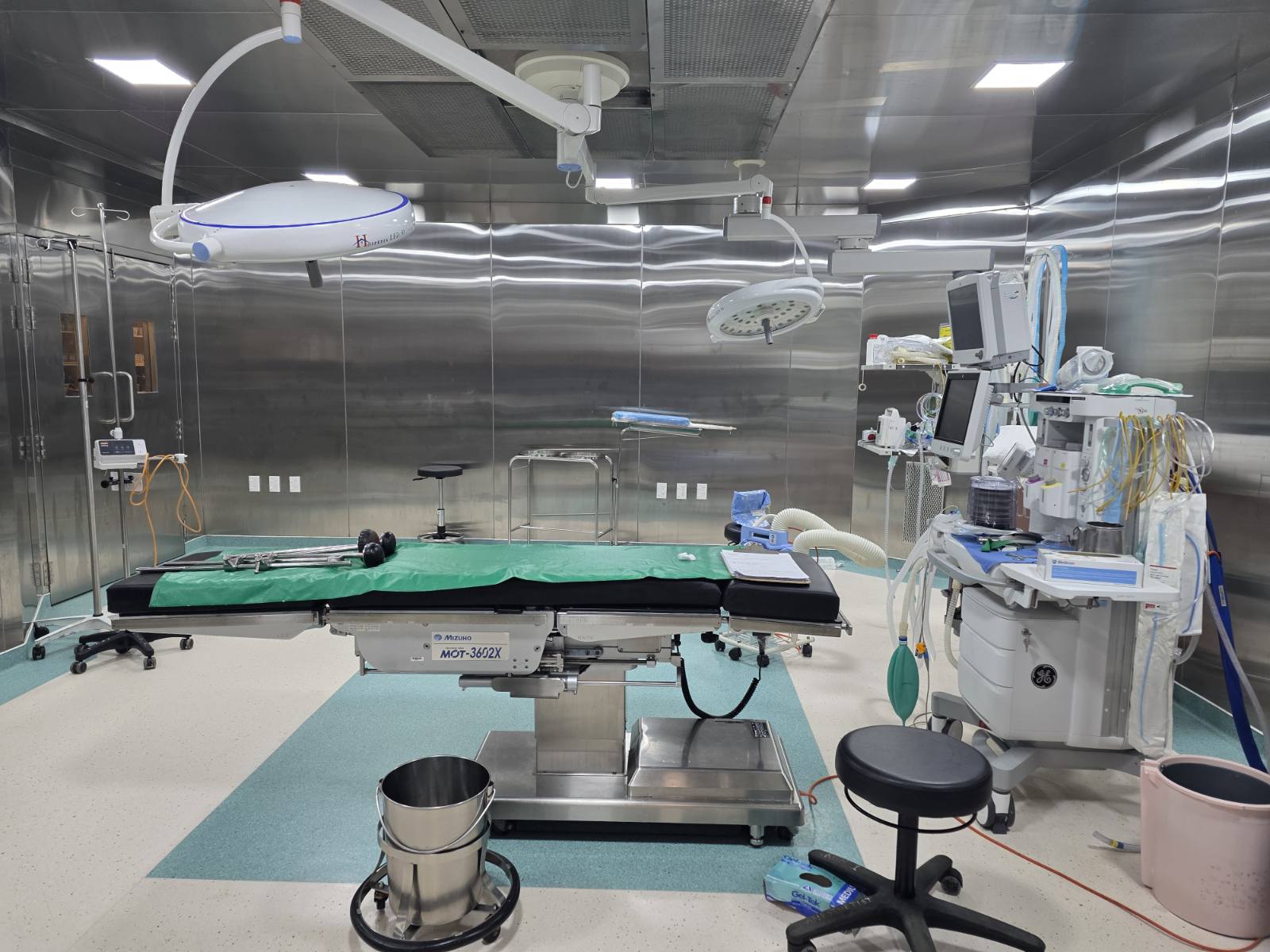 Operating table in the upgraded theatre at Vaiola Hospital