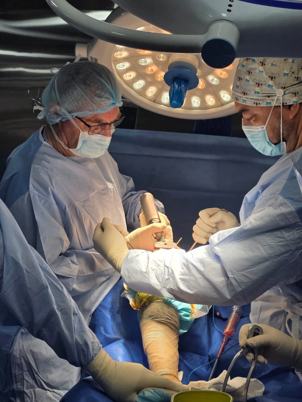 Dr John van Dalen operating at Vaiola Hospital during Tonga's first joint replacement